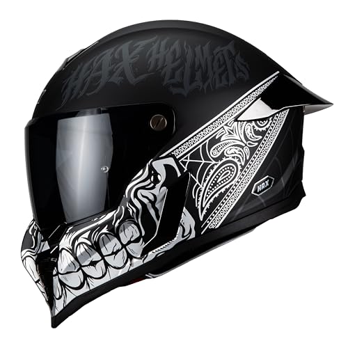 Image of HAX Full Face Motorcycle Helmet for Adult Men and Women, DOT & ECE 22.06 Certified - Powersports Advanced Ventilation Motocross Helmet for Motorbike Street Bike