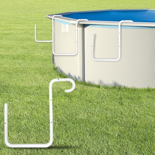 POOL HELPER Adjustable Solar Cover Holder for Steel-Wall Above Ground Pools - Heavy-Duty 5-Pack No Drilling Required