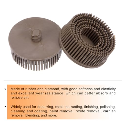 Image of HARFINGTON 5pcs Bristle Disc 2 inch 36 Grit Abrasive Brush Deburring Electric Disc Brush with Quick Change Lock Abrasive Coating Removal Disc for Metal, Brown