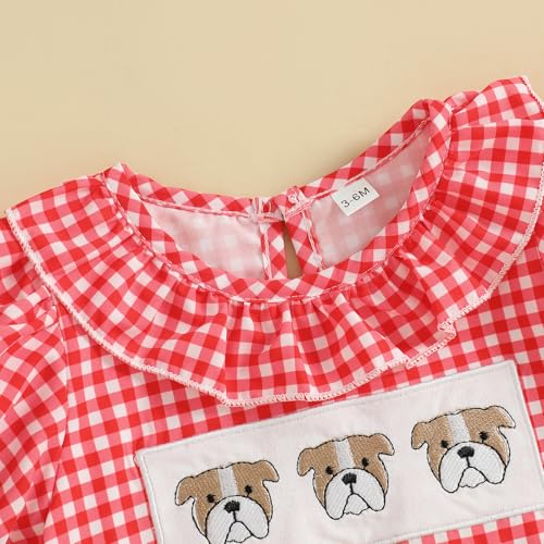 ZyHwShine Baby Girl Football Outfit Infant Football Embroidery Bubble Romper Smocked Onesie Newborn Football Summer Clothes4