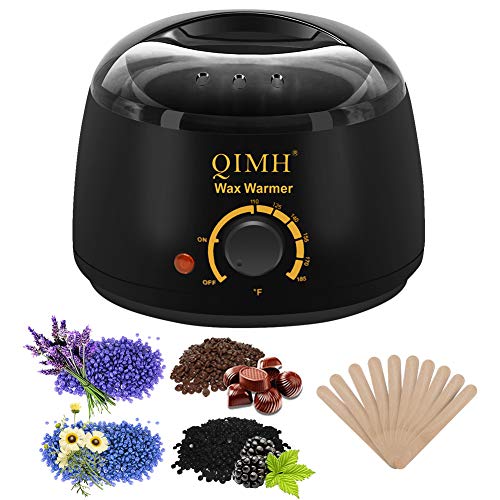QiMH Professional Wax Warmer, Painless Hair Removal Home Hard Wax Kit Electric Heater with 4 Flavors Hard Wax Beans for Legs, Face, Eyebrows, Full Body, Bikini Women, Men