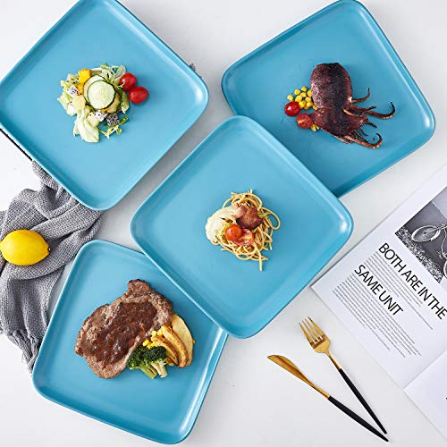 Bruntmor Dinner Plates Plate Set 10 Inch Set Of 4, Heavy Duty Ceramic Dinner Plates Teal 10 Inc Bundle With Plate Set Dinner Serving 8-Inch Set Of 4, Heavy Duty Ceramic Dinner Plates Teal 8 Inch #TOP3
