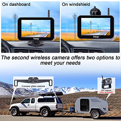 Yakry Wireless Backup Camera Hd 1080P 5 Inch Monitor 2 Channels Kit System Bluetooth Hitch Rear View Reverse Cam Truck Car Camper Rv Minivan Waterproof Night Vision Diy Gridlines Y24 #TOP6