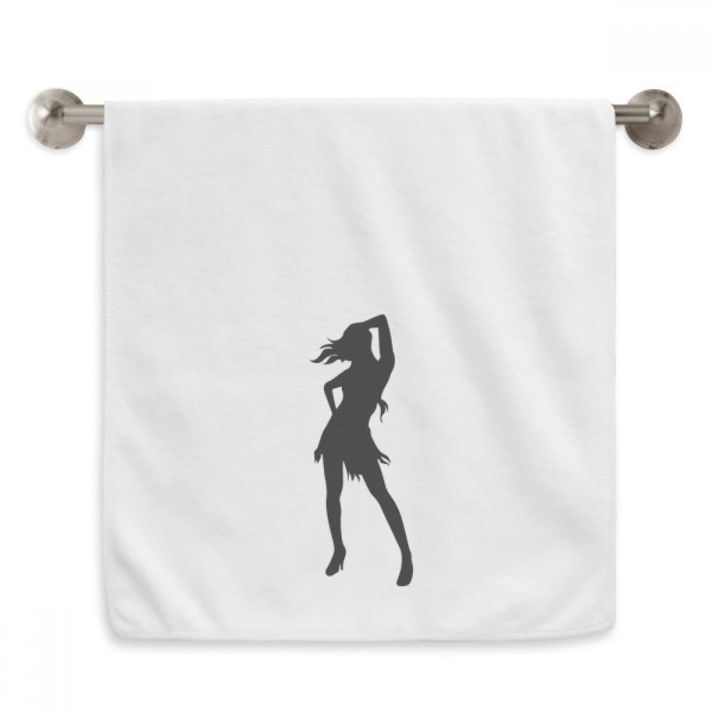 Serviette moelleuse blanche 13 x 29 inch avec broderie silhouette élégante et diadème chic