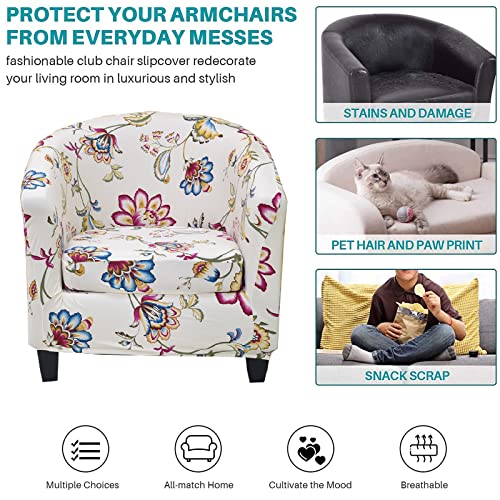 Krfoonn 2 Pieces Club Chair Slipcover Stretch Waterproof Tub Chair Slipcover Armchair Covers Sofa Cover Removable Round Barrel Chair Covers Couch Furniture Protector Cover For Living Room, A40 #TOP4