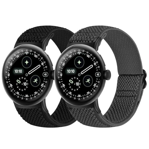 Yunshare Elastisches Nylon Armband Kompatibel mit Google Pixel Watch 4 3 41mm/Google Pixel 2 1 Uhrenarmband Dehnbares Verstellbares Armband aus Weichem Sport für Damen Herren