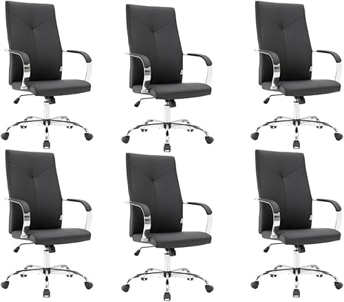 Miniatura 23 de LeisureMod Sonora - Silla de oficina ejecutiva ergonómica de cuero con respaldo alto y altura ajustable y giratorio para el hogar y la oficina Negro