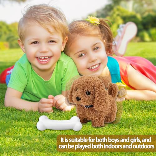 YISKY Perrito Juguete Ladra y Anda, Perro de Juguete Electrónico de Felpa, Peluche Cachorro Juguete Interactivo, Realista Perro Robot, Perro Peluche Realista, Regalos para Niños y Niñas - imagen 6