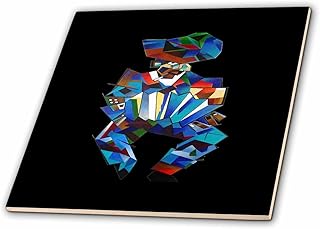 3dRose Accordion Player Isolated Cubism Style Art - Tiles (ct_356580_2)