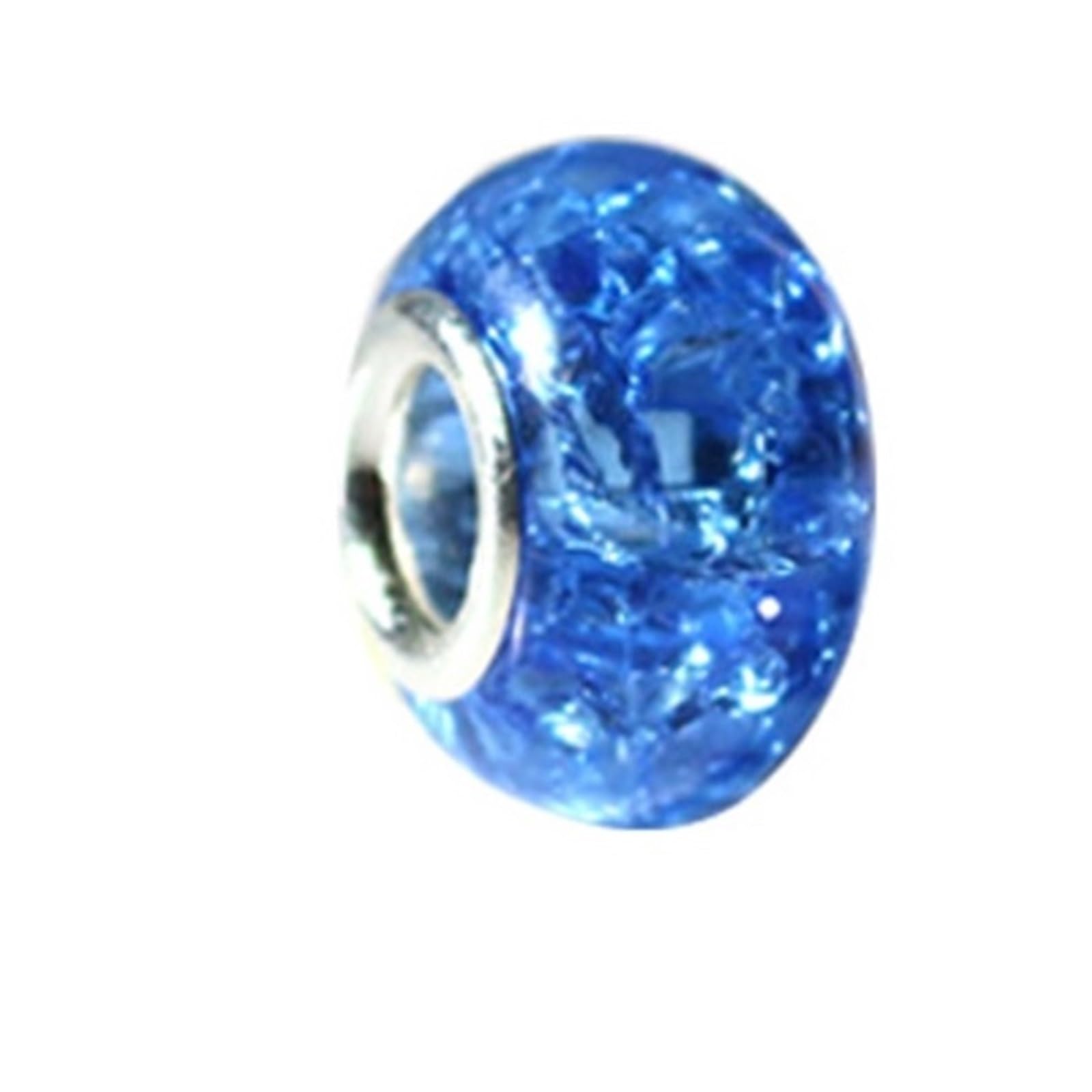 Perles à Gros Trous, Lot de 50 Perles intercalaires Multicolores en résine, Trou 14 mm et 5, for la Fabrication Bijoux Breloques(Blue-14mm)