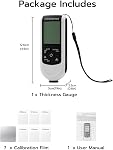 Mcbazel Paint Thickness Gauge Meter,1μm Precision Coating Detector for Automotive Paint&Metal Plating,Dual-Probe Auto-Sensing,0-2000μm Range,±3% Accuracy,Portable Car Paint Tester with Calibration