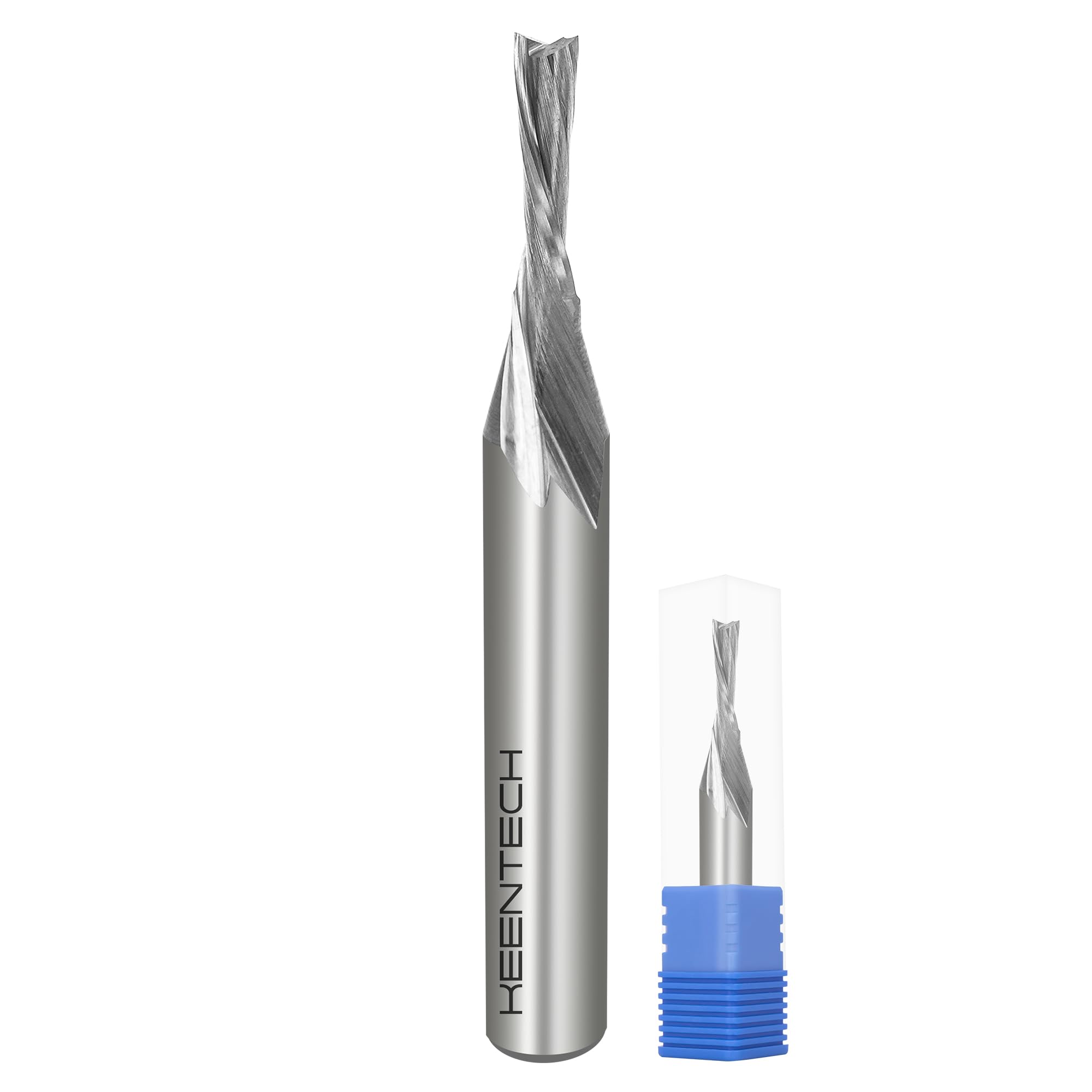 KEENTECH 6mm Shank Downcut 2 Flute Flat Tip Sprial Router Bit for CNC Router Machine, 3mm Cutting Diameter, 12mm Cutting Depth, for Wood Cutting,