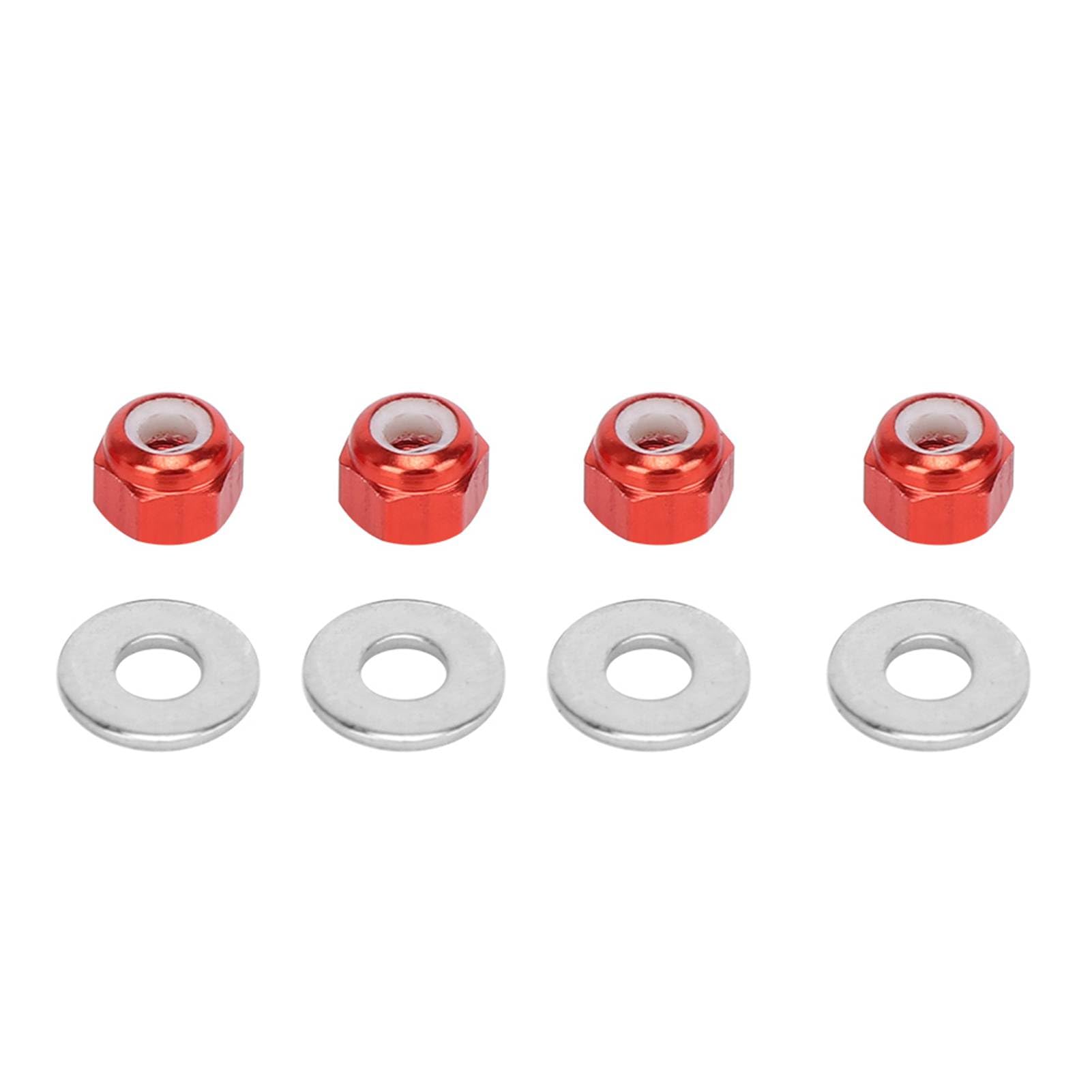 plplaaoo Wheel Nut Set with Gasket for WLToys 1 14 144001 RC Car Upgrade Includes 4 Hex Lock Nuts and Gaskets Enhances Stability and Appearance (Red A949-49r)