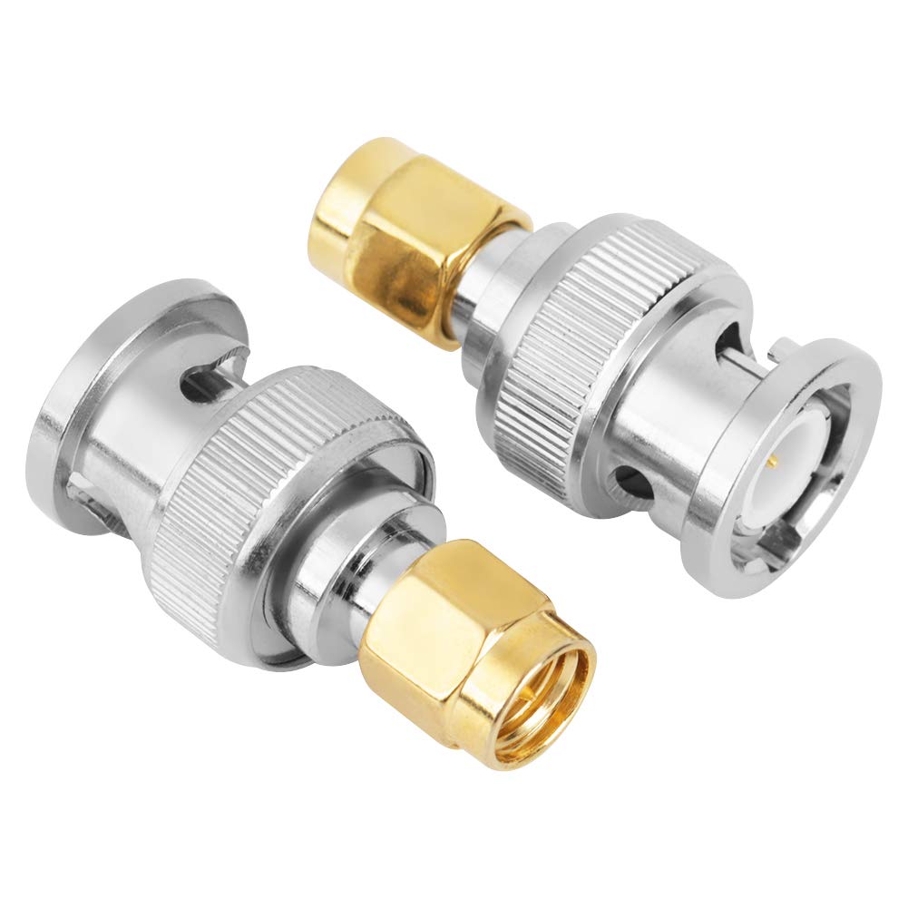 Akozon 2 sztuk SMA do BNC adapter męski na męski złącze rf adapter koncentryczny konwerter testowy do koncentrycznego kabla antenowego skaner radiowy radio szynka CB Radio