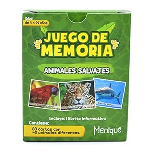 Menique, Juego de Memoria de Animales Salvajes en español. Wild Animals Memory Matching Game in Spanish.