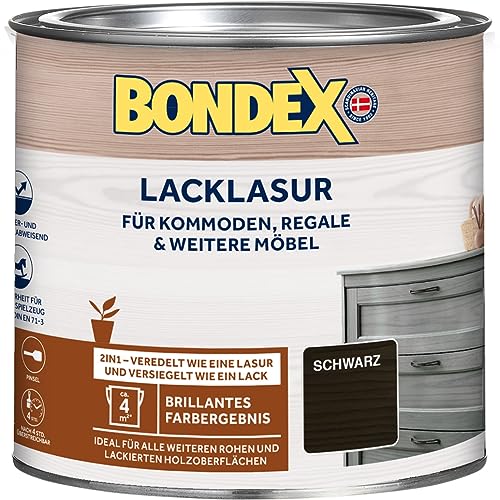 BONDEX Vernice impregnante 2in1 NERO per legno interno 375ml