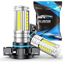 Marsauto 5202 Led Fog Light Bulbs, 12,000 LM 360 Illumination Upgraded 60 Pcs Chips 5201 PS24W Fog Lights Led, 6500K White Strong Penetration 5201 Fog Light Bulb for Car, Pack of 2