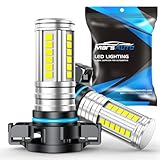 Marsauto 5202 Led Fog Light Bulbs, 12,000 LM 360° Illumination Upgraded 60 Pcs Chips 5201 PS24W Fog Lights Led, 6500K White Strong Penetration 5201 Fog Light Bulb for Car, Pack of 2