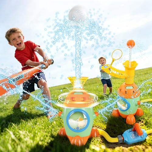 Water Sprinkler Baseball Toy for Kids 3-8 with Adjustable Spray Valve