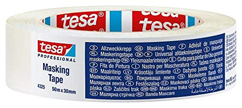 Tesa 4325 Nastro Standard in Carta per Mascheratura, 120µm, 50 m x 25 mm, Trasparente, Confezioni da 72 Pezzi