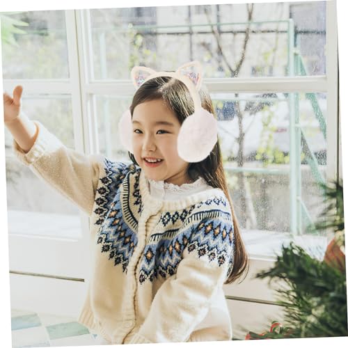 KESYOO Plush Cat Ear Earmuffs for Warm Ear Covers Soft Cute Design Winter Ear Protectors for Outdoor Activities Cold Weather2