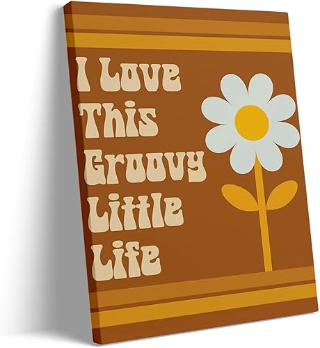 Miniatura 12 de Lienzo enmarcado psicodélico de los años 70, diseño retro Groovy de los años 70, arte hippie de los años 70, decoración hippie, pósteres retro de