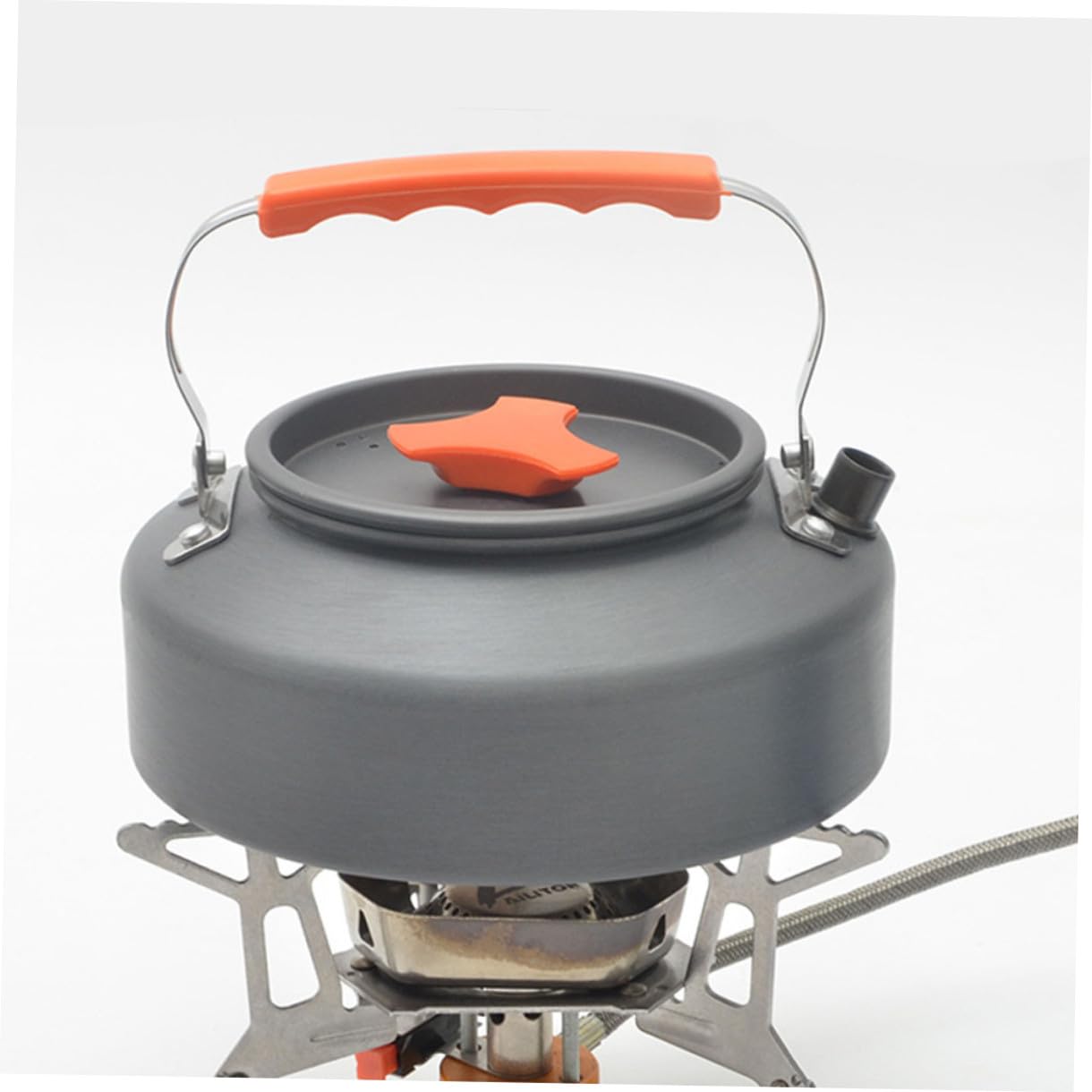 WOONEKY Tetera Portátil para Camping Mango Resistente al Hervidor de Agua para Picnic y Actividades al Aire