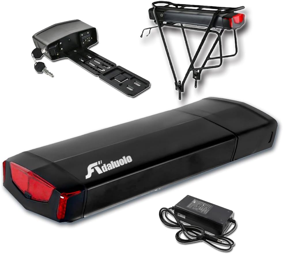 Adaluolo Ebike Battery with Luggage Rack, 36V 15AH Rear