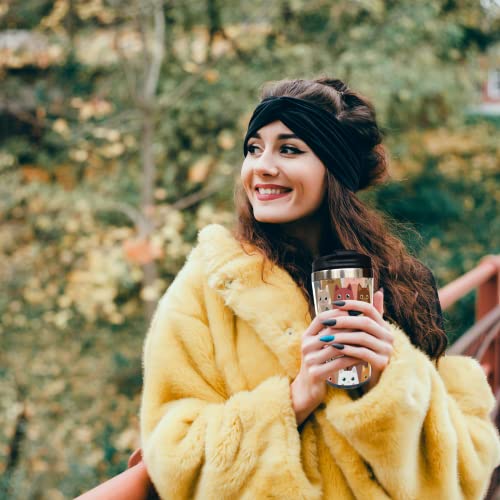 Wisedeal Cut Cartoon Cats Travel Coffee Mug With Filp Lid, Holiday Birthday Gift For Men Women Bestie Friend Cat Lover, Cartoon Cat Stainless Steel Water Bottle Tumbler Cup, 13 Oz #TOP5