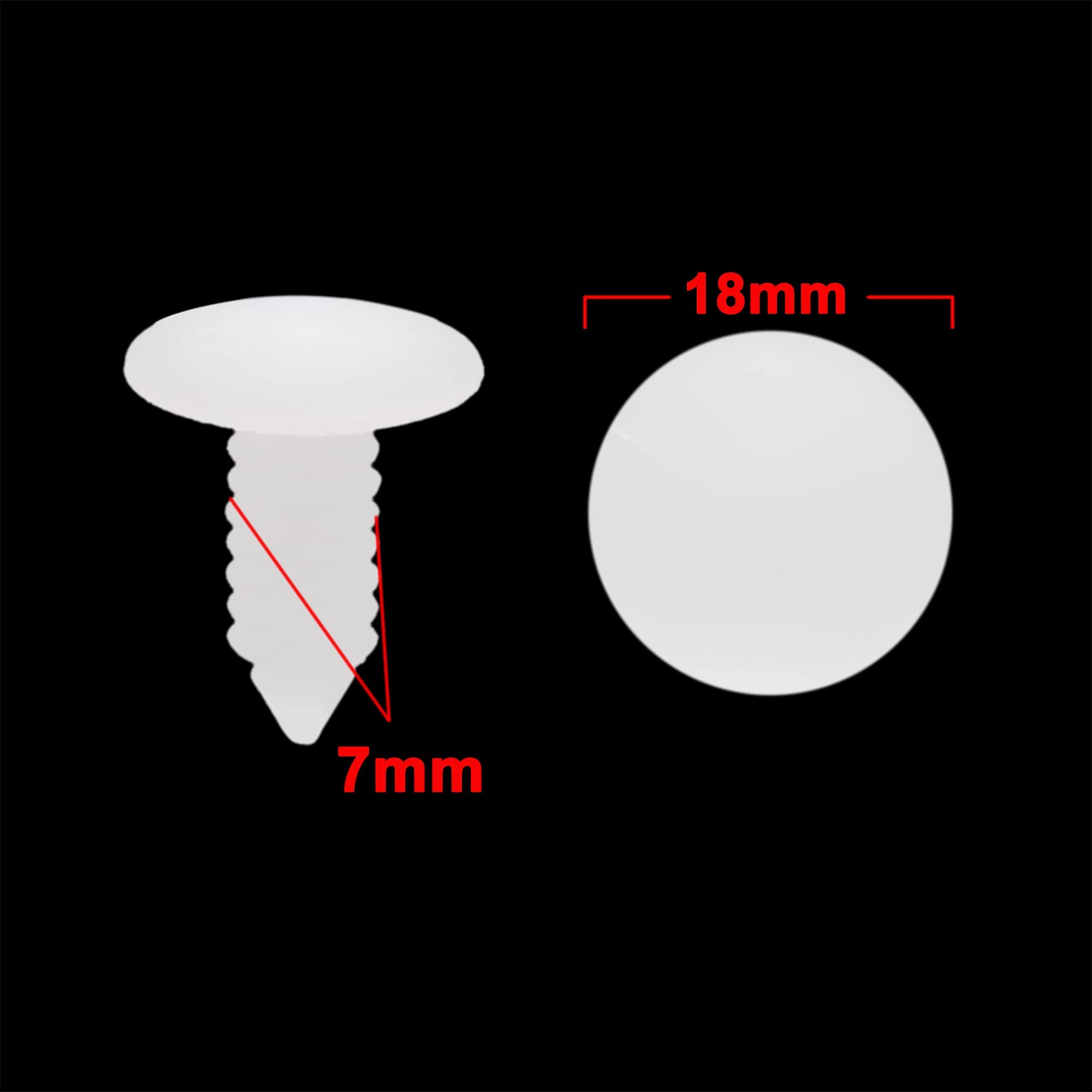 100 Rivetti in Plastica per Auto, Diametro del Foro da 6 Mm, Fermaglio