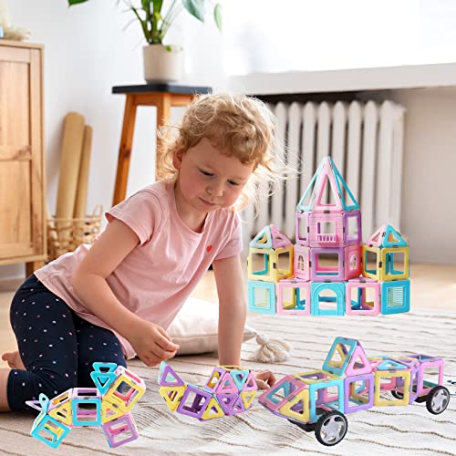 Tokblok Magnetic Tiles 100Pcs Magnetic Blocks Building Set, Magnets For Kids Preschool Child Montessori Toys Stem Learning Toys Gifts For Girls Boys 3 4 5 6 7 Years #TOP5