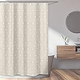 KB & Me Boho Chic Bohemian Taupe and White Tribal Aztec Geometric Decorative Bathroom Fabric Bath Shower Curtain 72x72 Southwestern Tan Beige Neutral Farmhouse Teen Room Decor Showercurtain Thumb #1