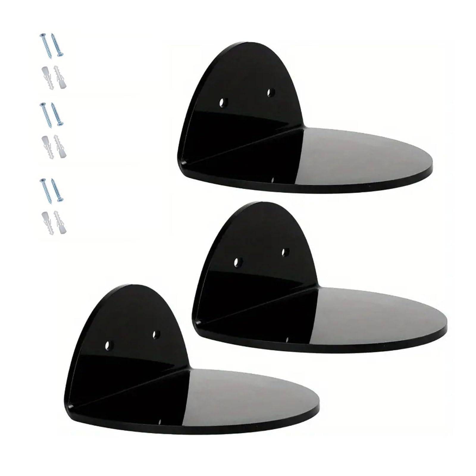 carotoe 3 Pieces Sturdy Acrylics Floating Wall Mounted Shelf for Organizing Baby Monitors Speakers and Cameras Clear Finish Acrylic Speakers Shelf