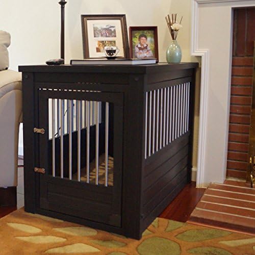 New Age Pet ECOFLEX InnPlace Dog Crate & End Table, Indoor Furniture Style Pet Kennel for Small, Medium, Large & XL Dogs, Durable Composite, Espresso Black, X-Large