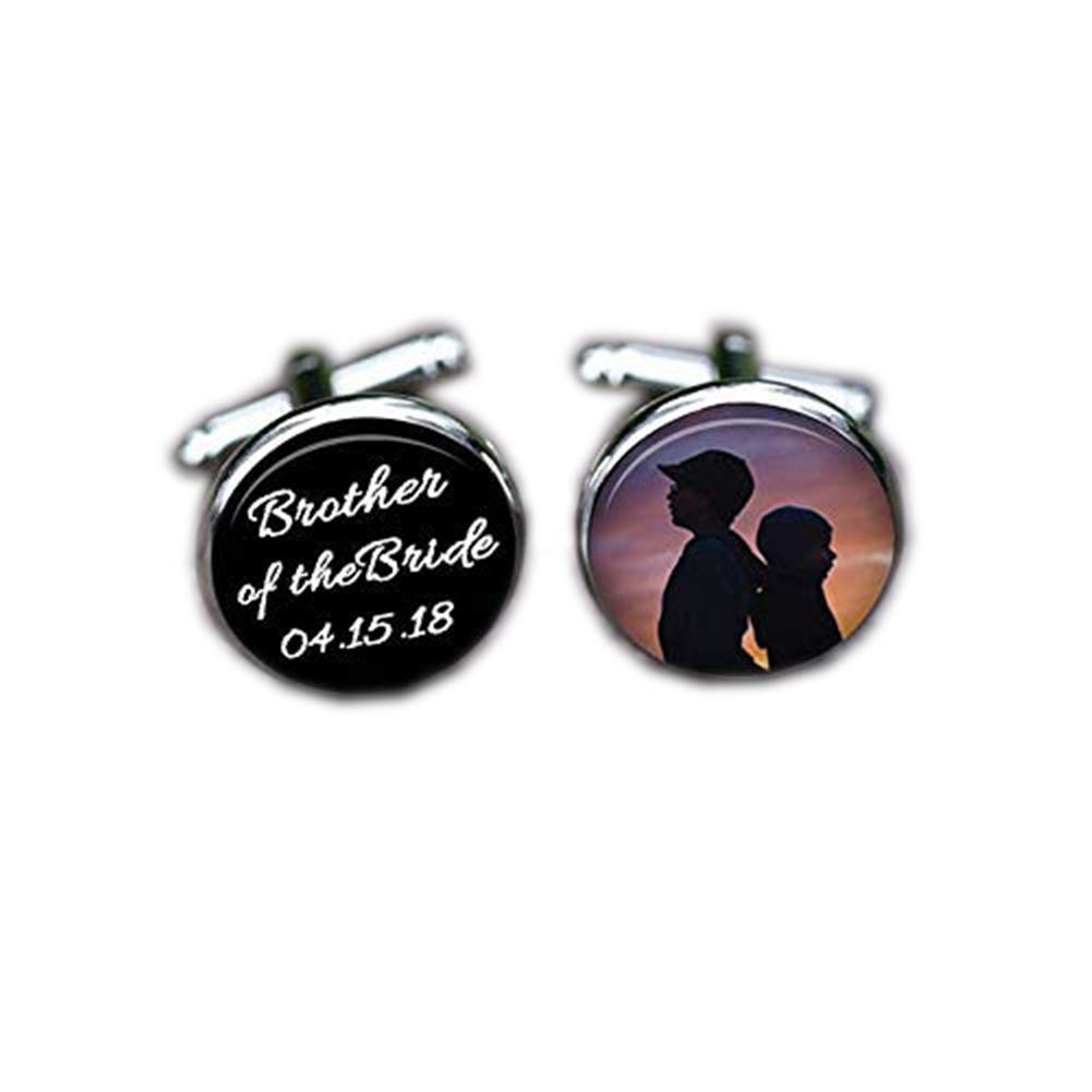 Bloody devil Gemelos de boda, gemelos de Hermano de la Novia, con texto en inglés "I Love Brother", regalos para hermanos, bodas, novios y hermanos, gemelos personalizados, regalo de amor