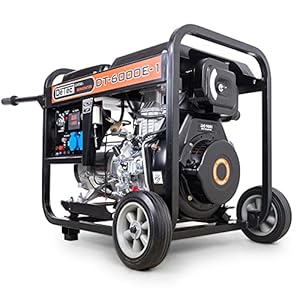 DeTec. Diesel Generator 230 V stroomgenerator, 5500 watt, mobiele noodstroomaggregaat