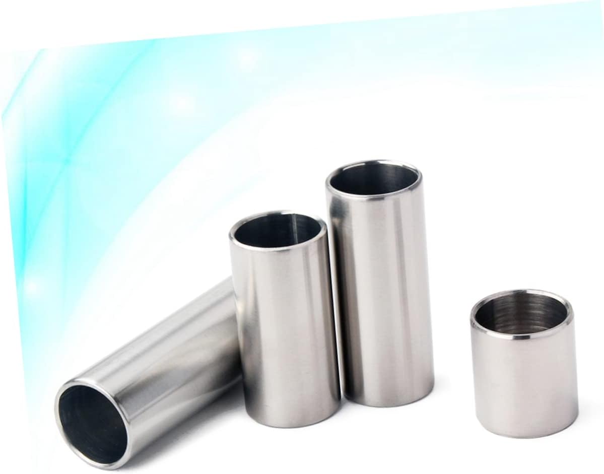 Garneck 4pcs Chrome Guitar Slides Guitar Slide Sticks Steel String Slider for Blues