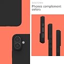 YATWIN Silicone Back Case for iPhone 16, Soft-Touch Phone Back Cover for Apple iPhone 16 - Black gallery image