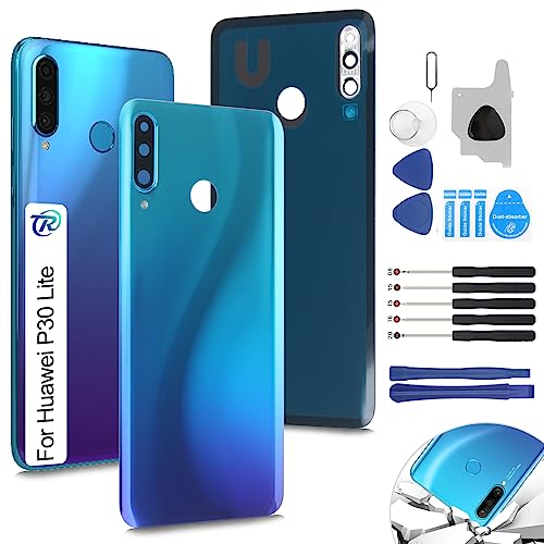 RongZy Coperchio Batteria per Huawei P30 Lite Coperchio Posteriore per Huawei Nova 4E Cover Batteria per Telefono Sostituzione Copribatteria(Aurora Blu)