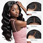 FLYBAO 24inch Glueless Wig Human Hair Pre Plucked Pre Cut 230% Density Closure Wigs Human Hair 5x6 Body Wave HD Lace Front Wigs Human Hair 12A Lace Frontal Wig Bleached Knots Natural Hairline - Image 2
