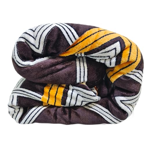 Image of Winter Premium Flannel Velvet Warm Duvet Cover Quilt Cover | Rajai Cover | Blanket Cover | Comforter Cover Single Size 60x100 inches Woollen (Brown + White Lining, Single Bed)