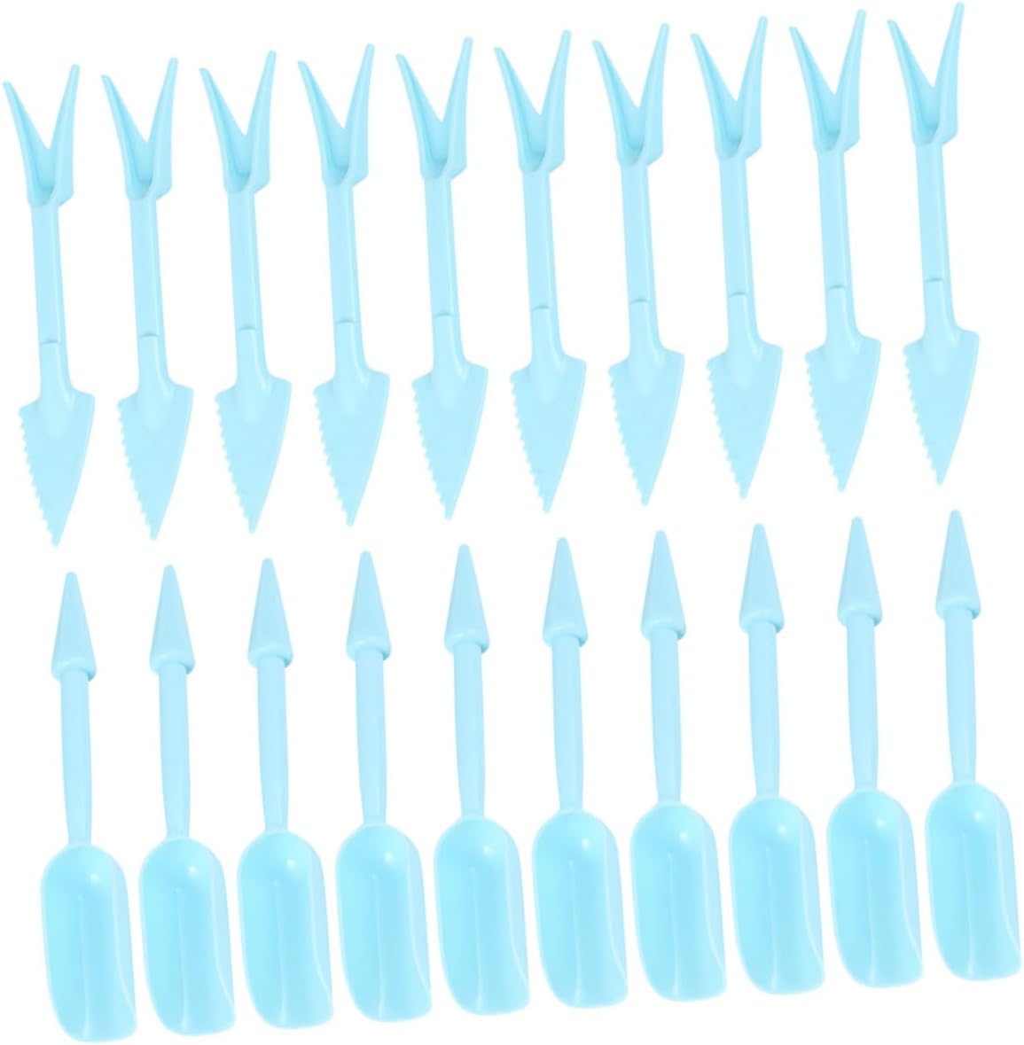 TEHAUX Succulent Plant Transplanting Tool Set, 20pcs Uprooting and Planting Gadgets with 16cm Blue Handles for Garden and Flowerpot Care, Gardening Supplies for Succulent and Bonsai