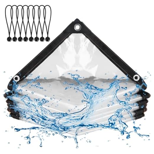 YUAENFI Lona Transparente Exterior 2 x 2 m Toldo Transparente, Lonas Impermeables Exterior con Ojales Plastico Invernadero para Plantas Invernadero Jardines Camiones Cenadores