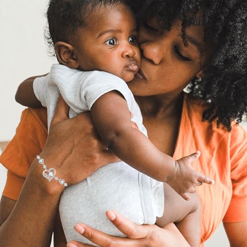 FANCIME Mom Birthstone Bracelet for Women Rose Heart Bracelet Mother’s Day Gift Jewelry Gifts for Grandmother Wife, 9 Inches Adjustable3