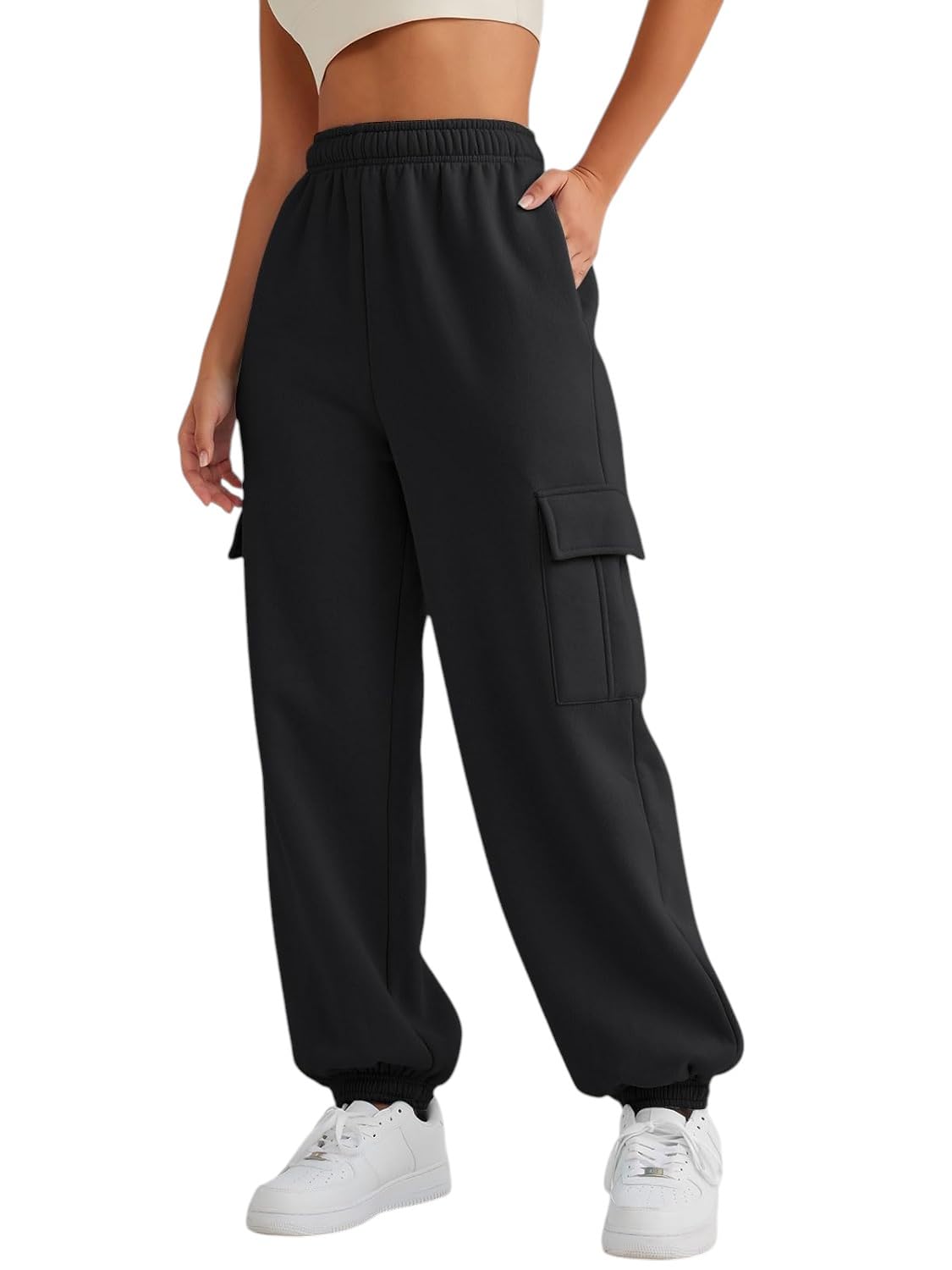 Q – RIOUS Women’s Comfort Fit Jogger Pants with Side Pockets