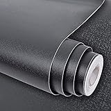 Tocypho 17.7' x 393' Matte Black Wallpaper Self Adhesive Peel and Stick Vinyl Contact Paper for...