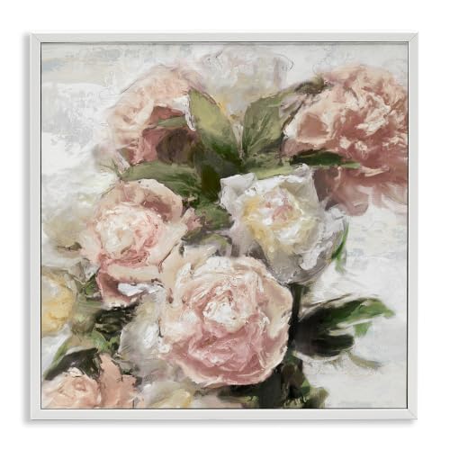 Pink Carnation Blossoms Floral, 12 x 12 Inch Framed Giclée Print