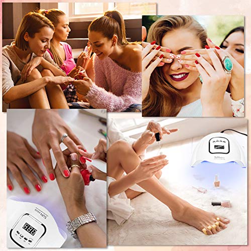 UV LED Nail Lamp, HIPPIH Nail Dryer for Gel and Regular Polish, Portable Nail UV Gel Nail Lamp with 4 Timer Setting, Professional Nail Polish Curing Lamps for Nail Art Design - Thumbnail 6