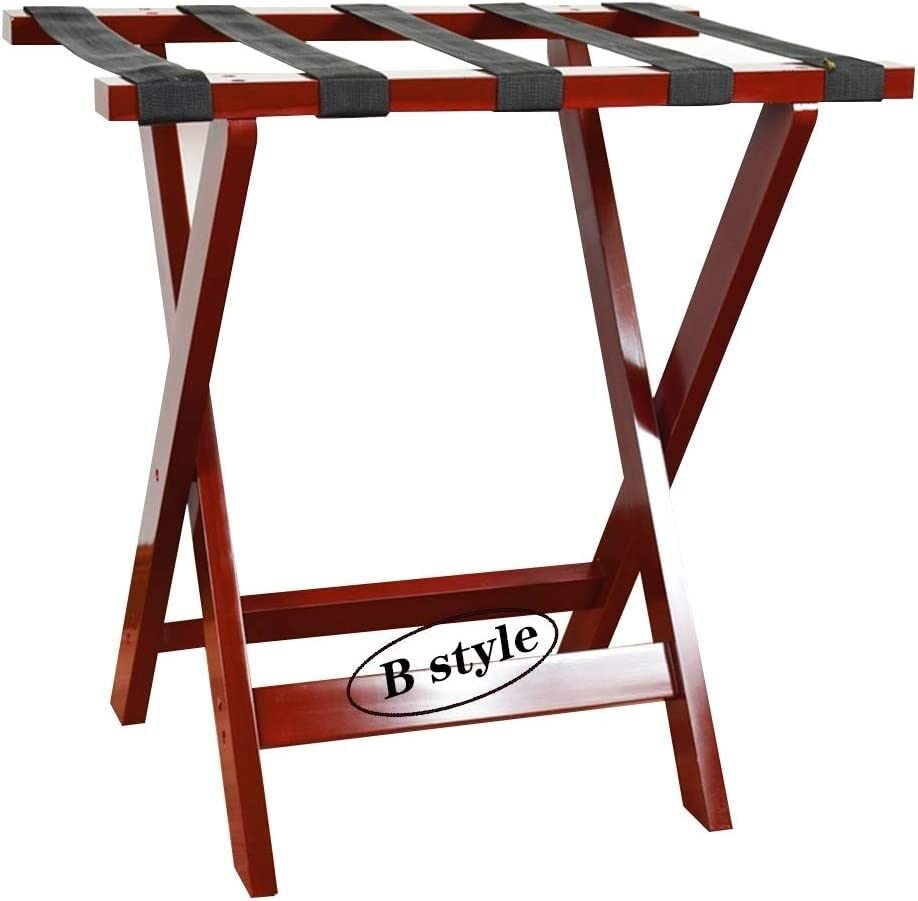 Support de valise et porte-bagages pliable en bois massif avec bandage du Nil pour chambre