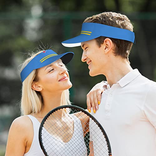 Image of Cute Funny Flag Hat Women Men Adjustable Flag Sport Sun Visor Hat Summer Fashion Sun Cap Beach Flag Hat